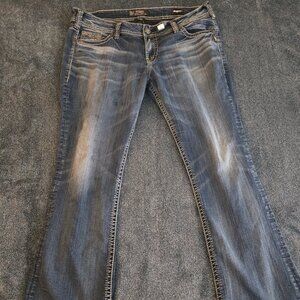 Silver Jean Co. Jeans, Womens Size 36x31 Blue Suki Slim Boot Super Stretch